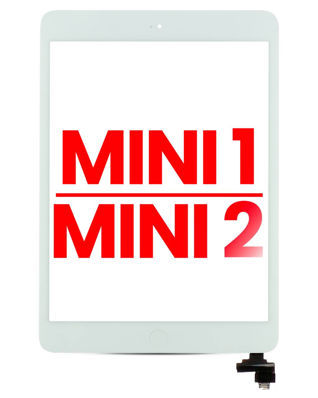 Digitizer with IC Chip & Home Button Pre-installed for iPad Mini 1 / iPad Mini 2 (Aftermarket Plus) (White)