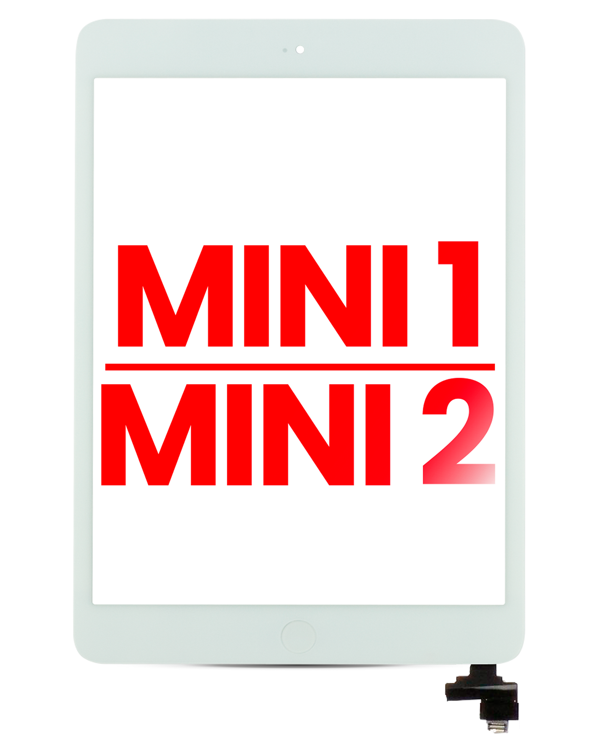 Digitizer with IC Chip & Home Button Pre-installed for iPad Mini 1 / iPad Mini 2 (Aftermarket Plus) (White)