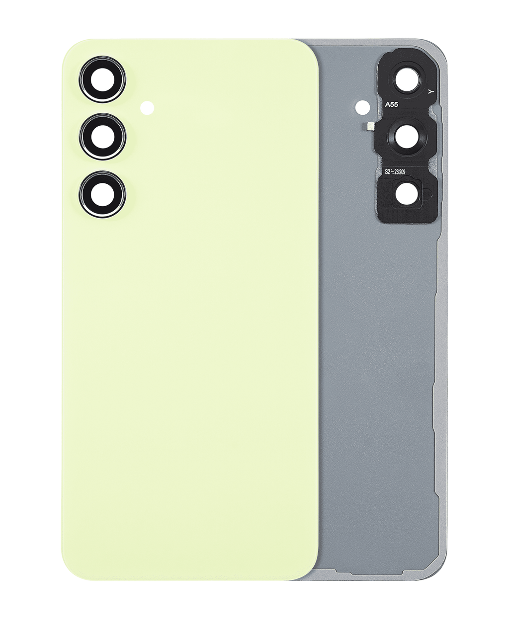 Back cover with camera lens for Samsung Galaxy A55 5G (A556 / 2024) (without logo) (Aftermarket Plus) (Lemon)