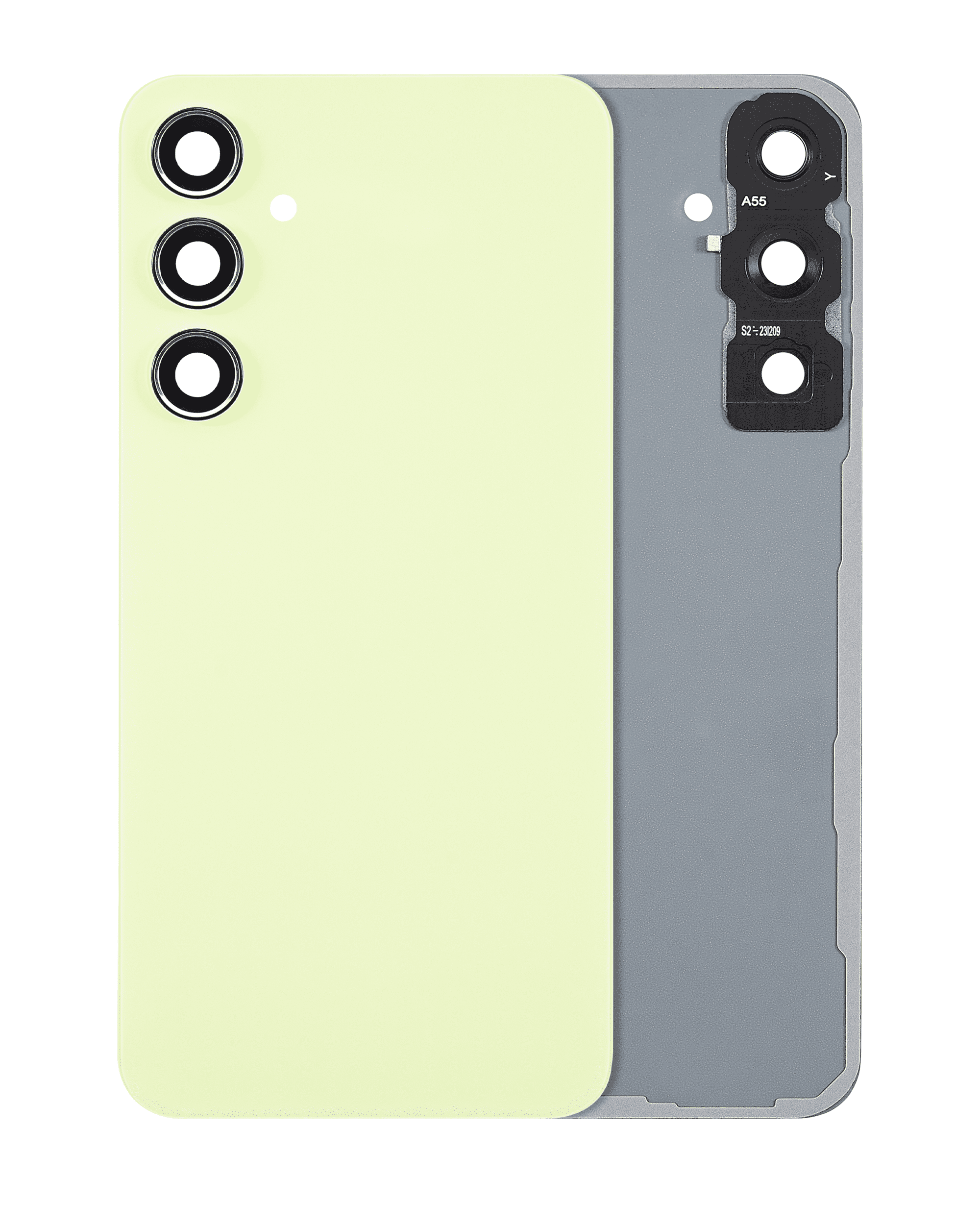 Back cover with camera lens for Samsung Galaxy A55 5G (A556 / 2024) (without logo) (Aftermarket Plus) (Lemon)
