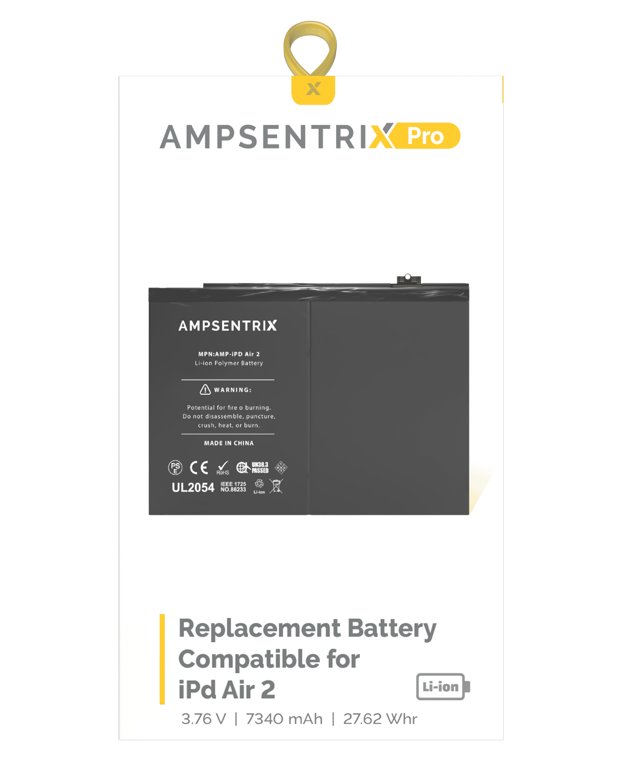 Replacement Battery for iPad Air 2 (AmpSentrix Pro)