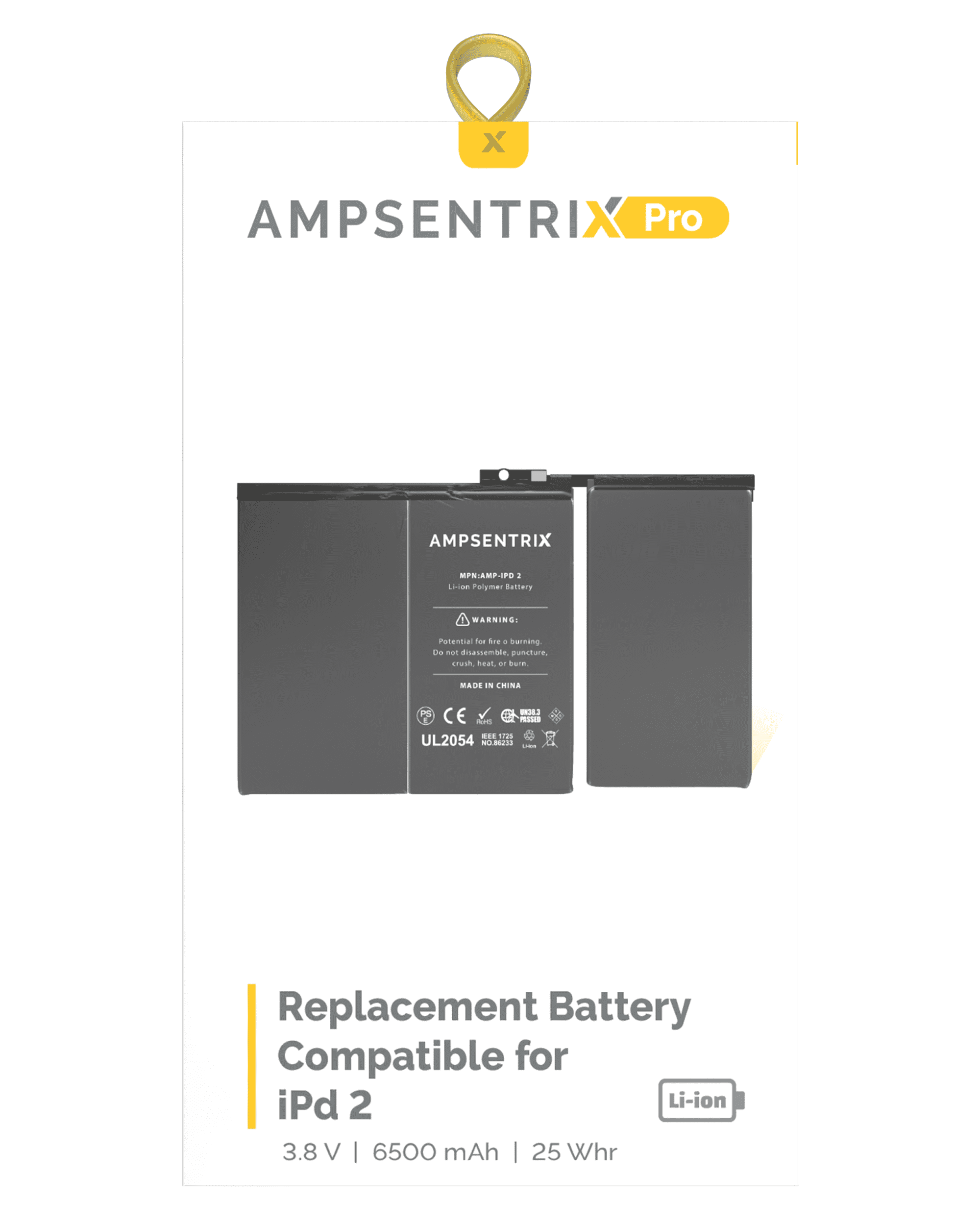 Replacement Battery for iPad 2 (AmpSentrix Pro)