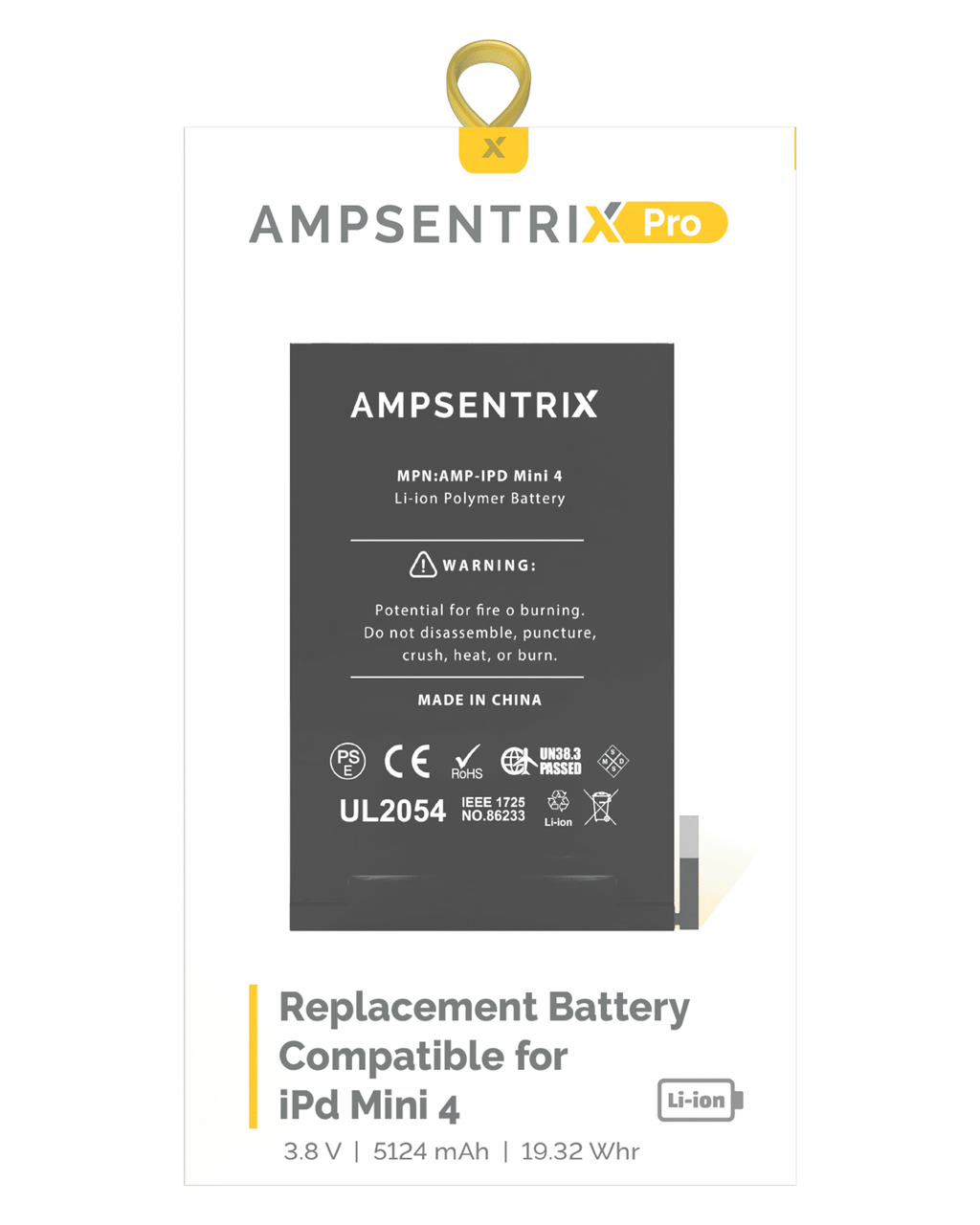 Replacement battery for iPad Mini 4 (AmpSentrix Pro)