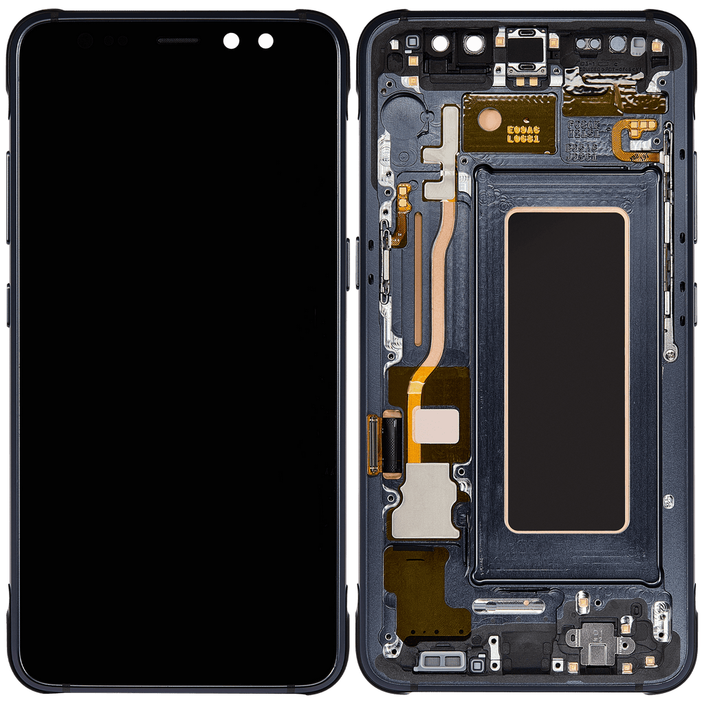 OLED-Display mit Rahmen für Samsung Galaxy S8 Active (Refurbished) (Meteor Gray)