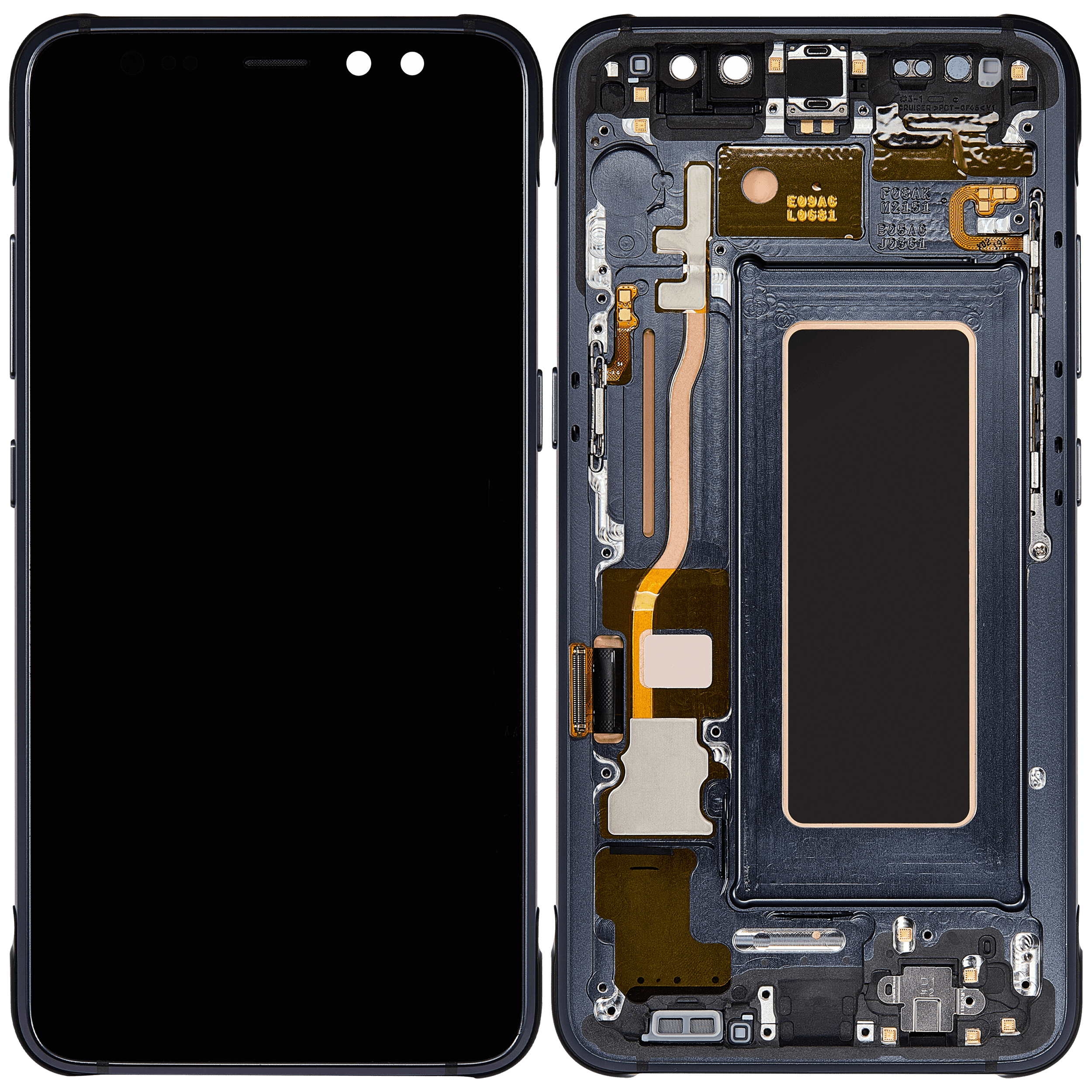 OLED-Display mit Rahmen für Samsung Galaxy S8 Active (Refurbished) (Meteor Gray)