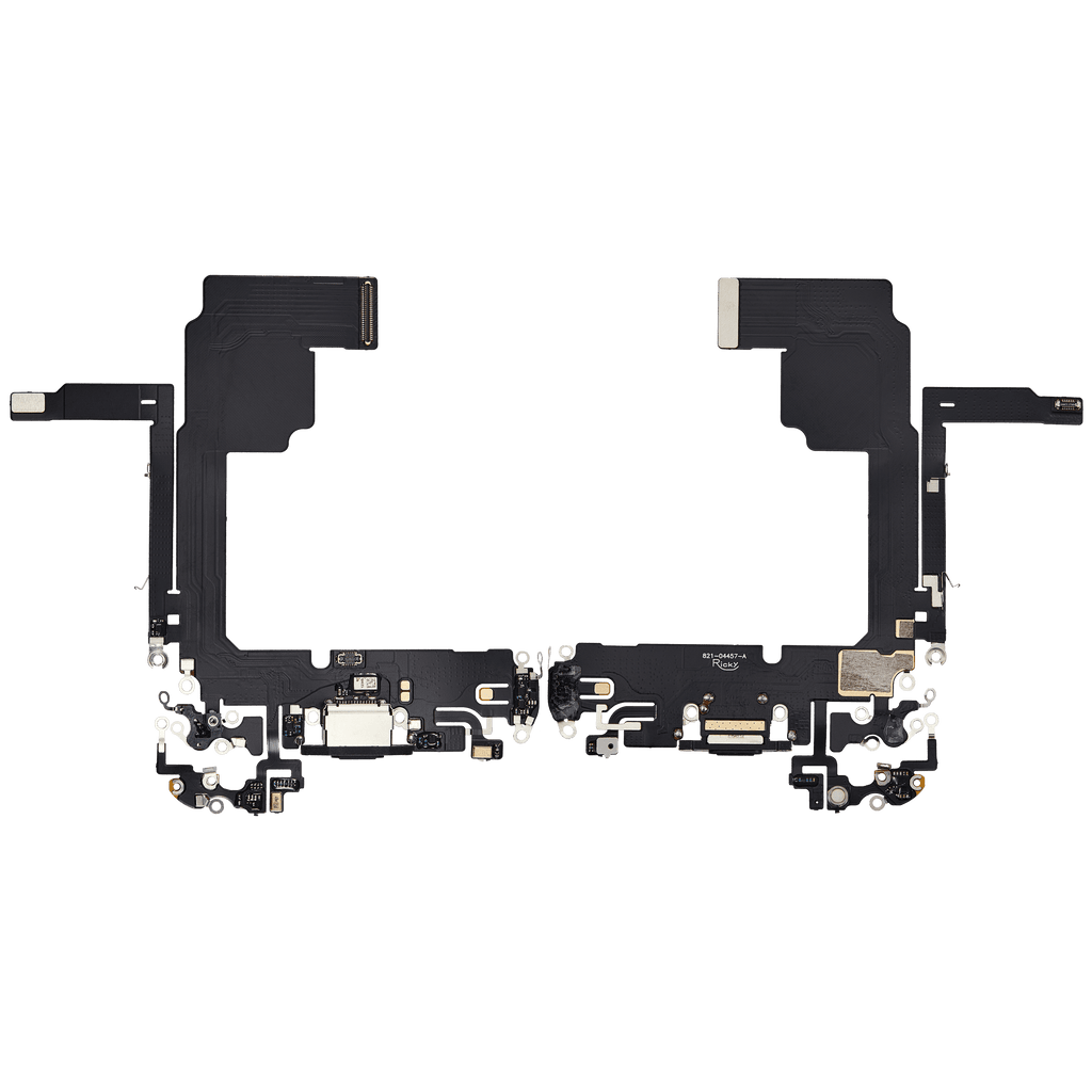 Ladebuchse-Flexkabel für iPhone 15 Pro (Aftermarket Plus) (Schwarz Titanium)