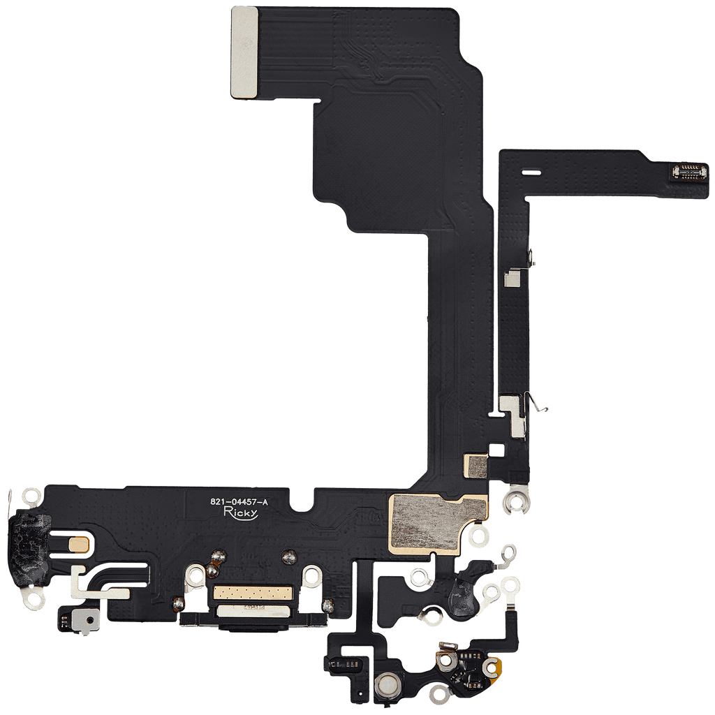 Ladebuchse-Flexkabel für iPhone 15 Pro (Aftermarket Plus) (Schwarz Titanium)