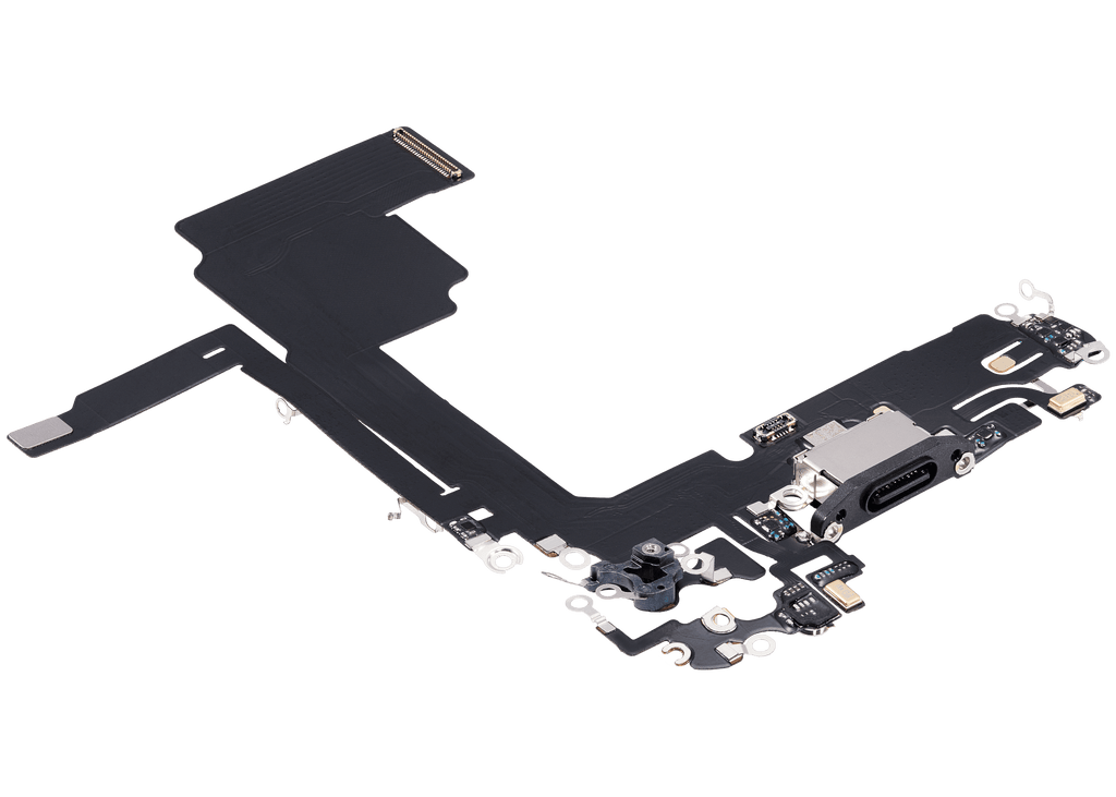 Ladebuchse-Flexkabel für iPhone 15 Pro (Aftermarket Plus) (Schwarz Titanium)