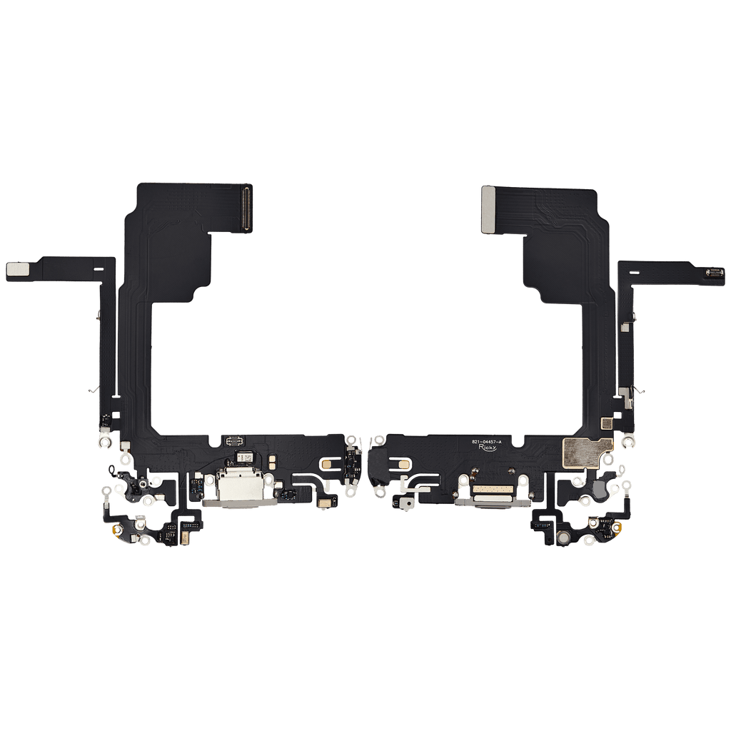 Ladebuchse Flexkabel für iPhone 15 Pro (Aftermarket Plus) (Weiß Titanium)