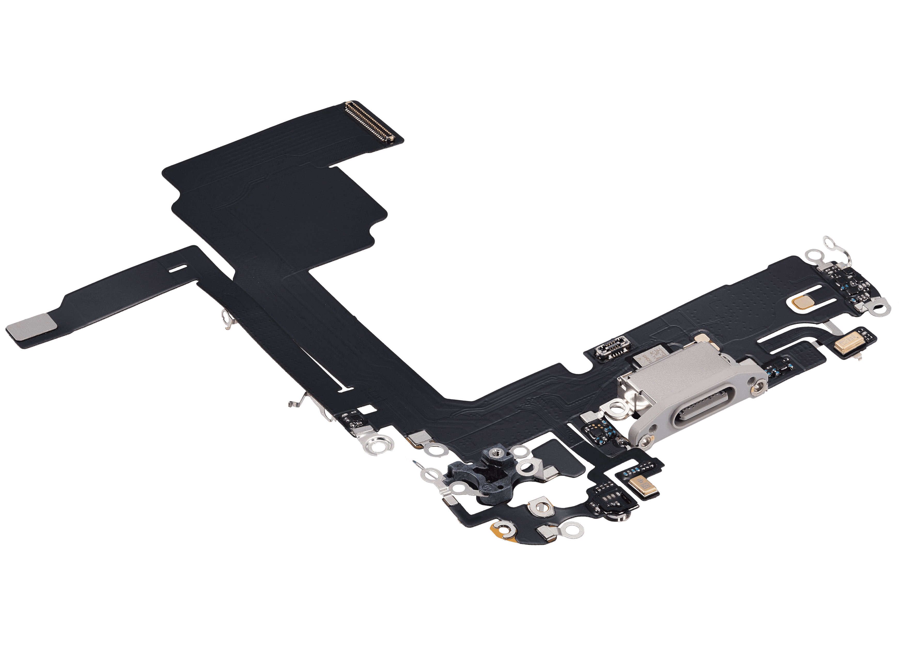 Ladebuchse Flexkabel für iPhone 15 Pro (Aftermarket Plus) (Weiß Titanium)