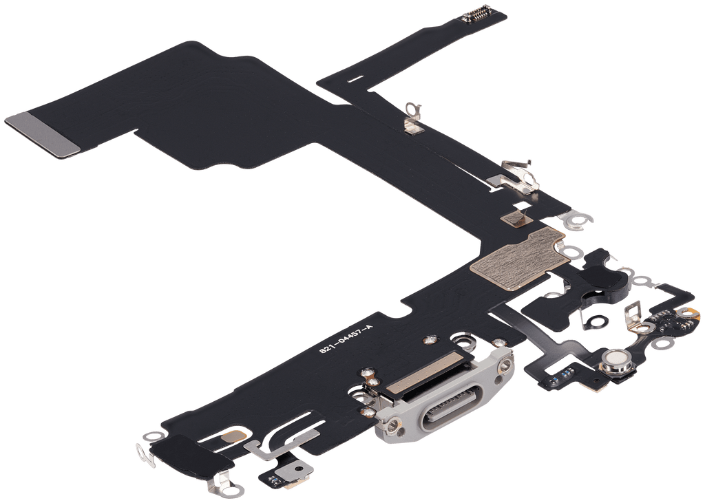Ladebuchse Flexkabel für iPhone 15 Pro (Aftermarket Plus) (Weiß Titanium)