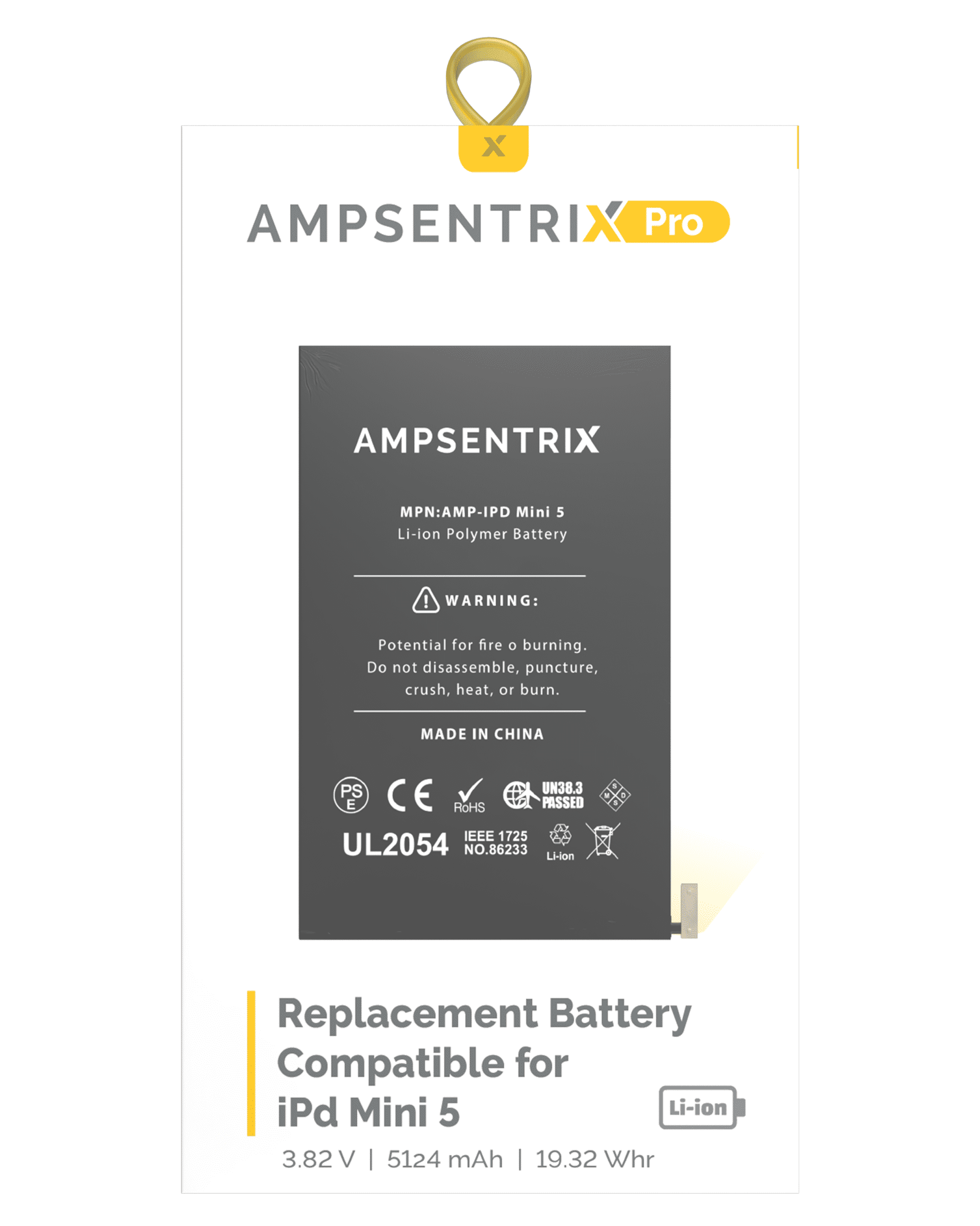 Replacement battery for iPad Mini 5 (AmpSentrix Pro)