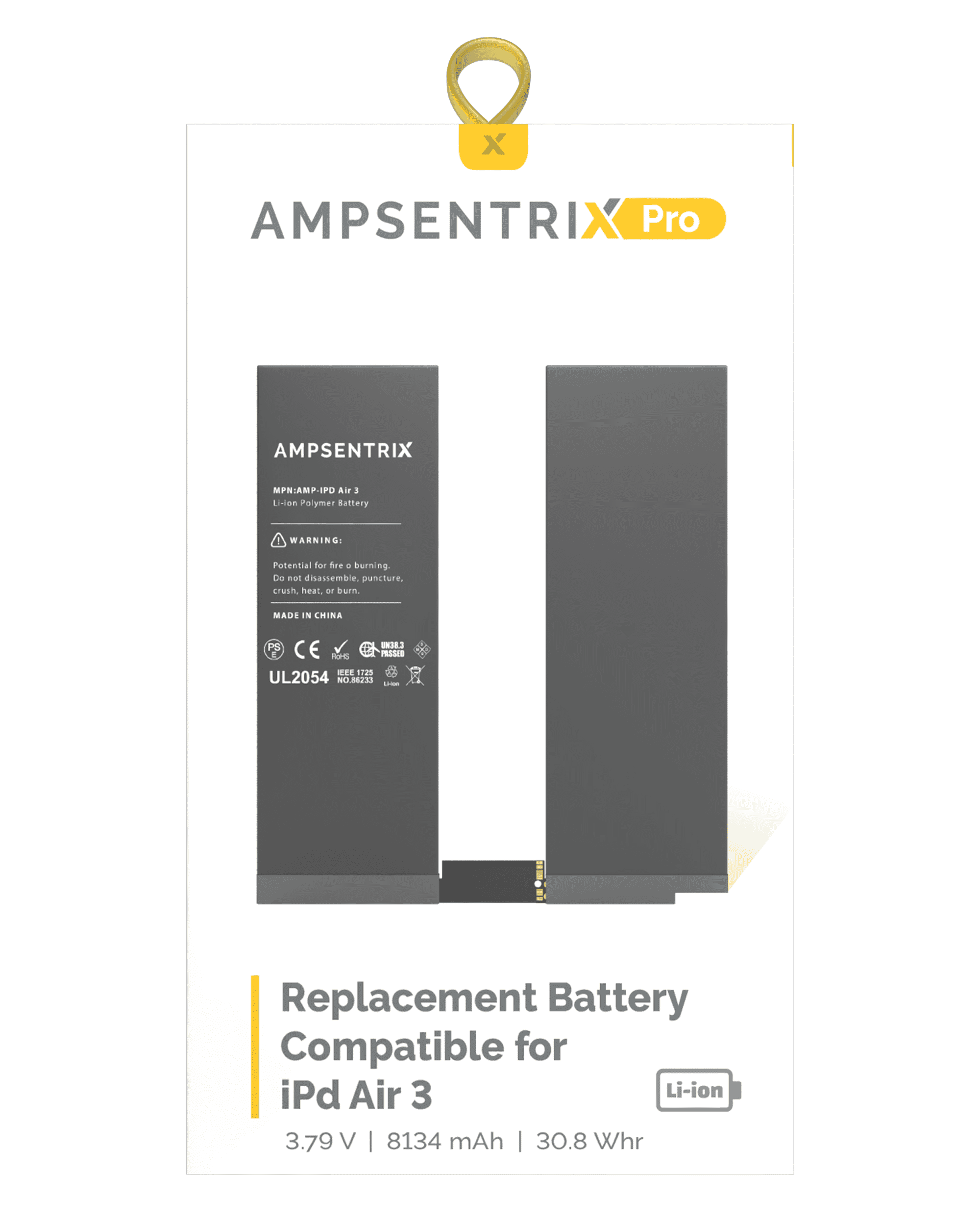 Replacement Battery for iPad Air 3 (AmpSentrix Pro)