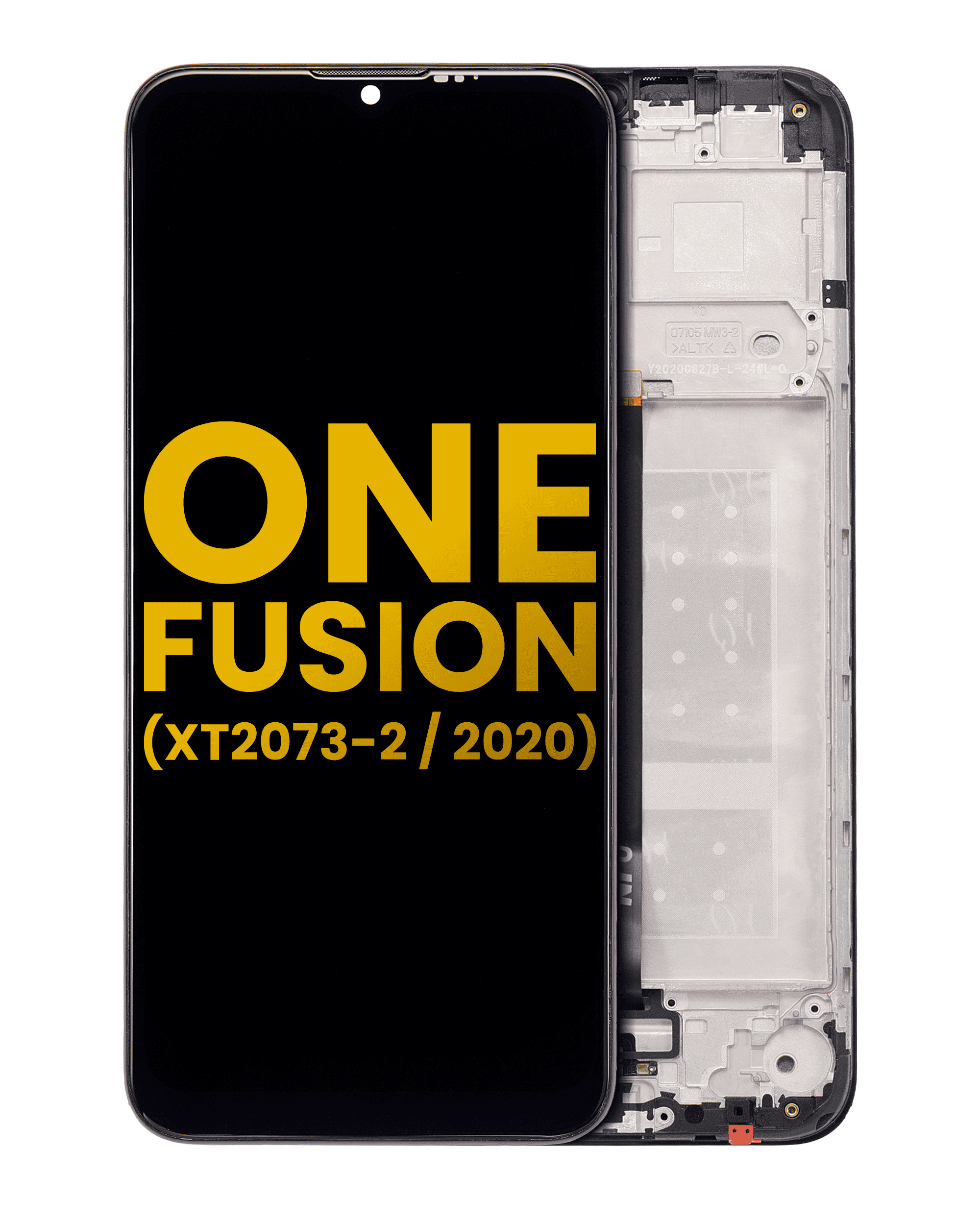 Motorola One Fusion LCD-Display mit Rahmen (Refurbished, Schwarz)