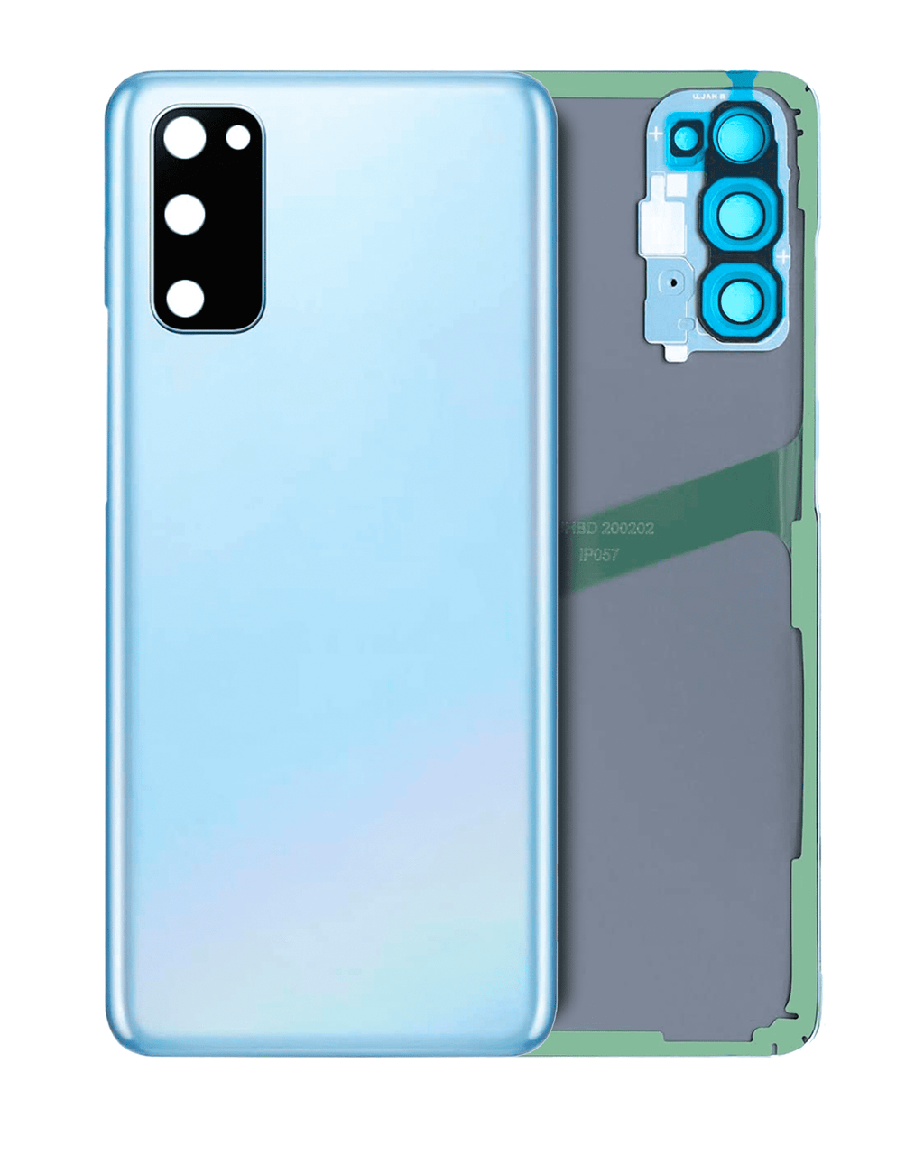 Samsung Galaxy S20 Backcover mit Kameralinse, ohne Logo, Cloud Blue, Aftermarket