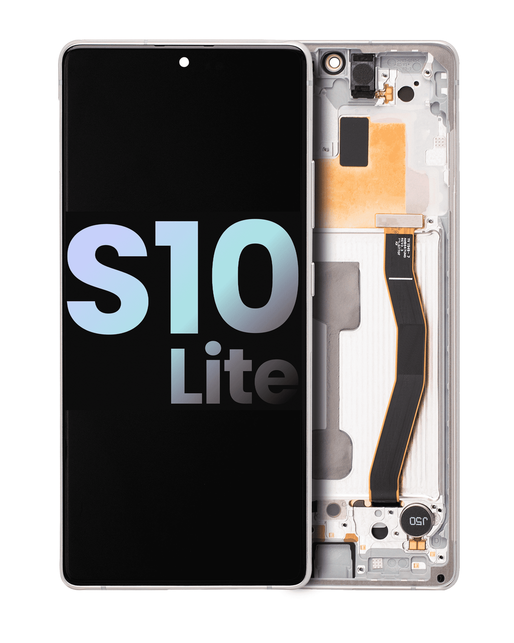 OLED-Display mit Rahmen für Samsung Galaxy S10 Lite (Service Pack) (Prism White)