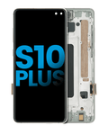 LCD-Display m. Rahmen f. Samsung Galaxy S10 Plus (Prism White,TFT,o.Fingerprint)