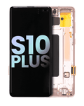 OLED-Display mit Rahmen für Samsung Galaxy S10 Plus (Svc Pack) (Flamingo Pink)