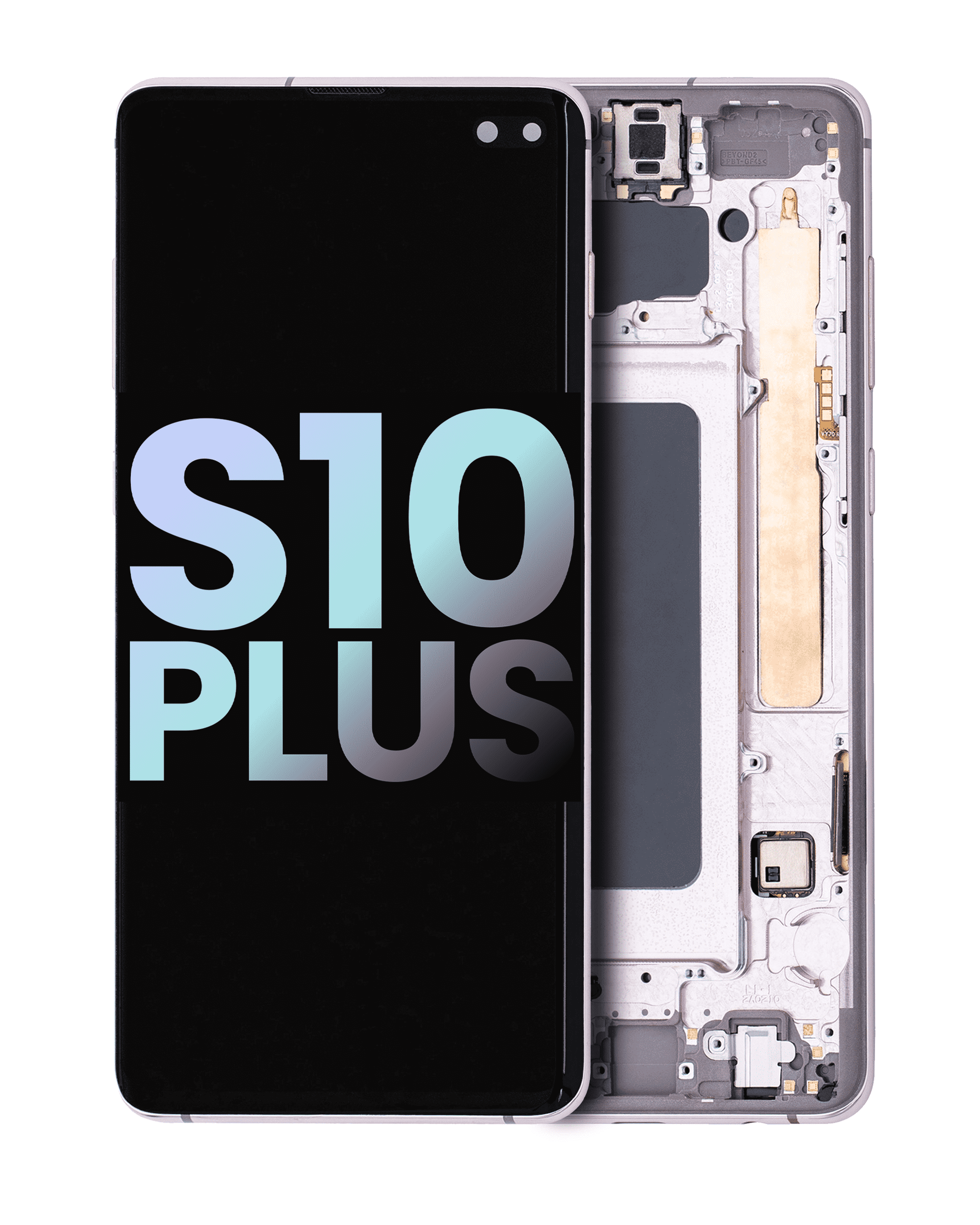 OLED-Display mit Rahmen für Samsung Galaxy S10 Plus (Service Pack) Ceramic White