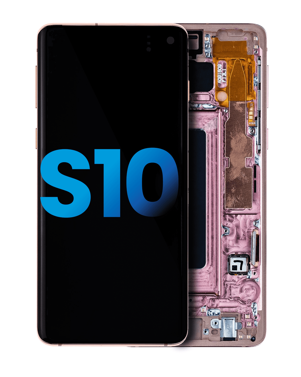 LCD-Display mit Rahmen o. Fingerabdruck Samsung Galaxy S10 Pink Afterm. Plus TFT