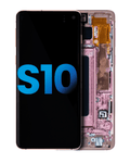 LCD-Display mit Rahmen o. Fingerabdruck Samsung Galaxy S10 Pink Afterm. Plus TFT
