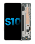 LCD-Display mit Rahmen (o. Fingerabdrucksensor) f. Galaxy S10 Prism Black
