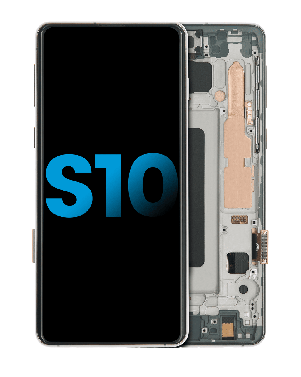 LCD-Display mit Rahmen (o. Fingerabdrucksensor) f. Galaxy S10 Prism Black