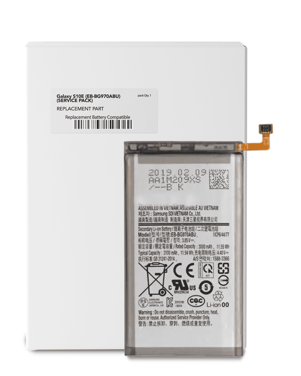 Replacement battery for Samsung Galaxy S10e (EB-BG970ABU) (Service Pack)