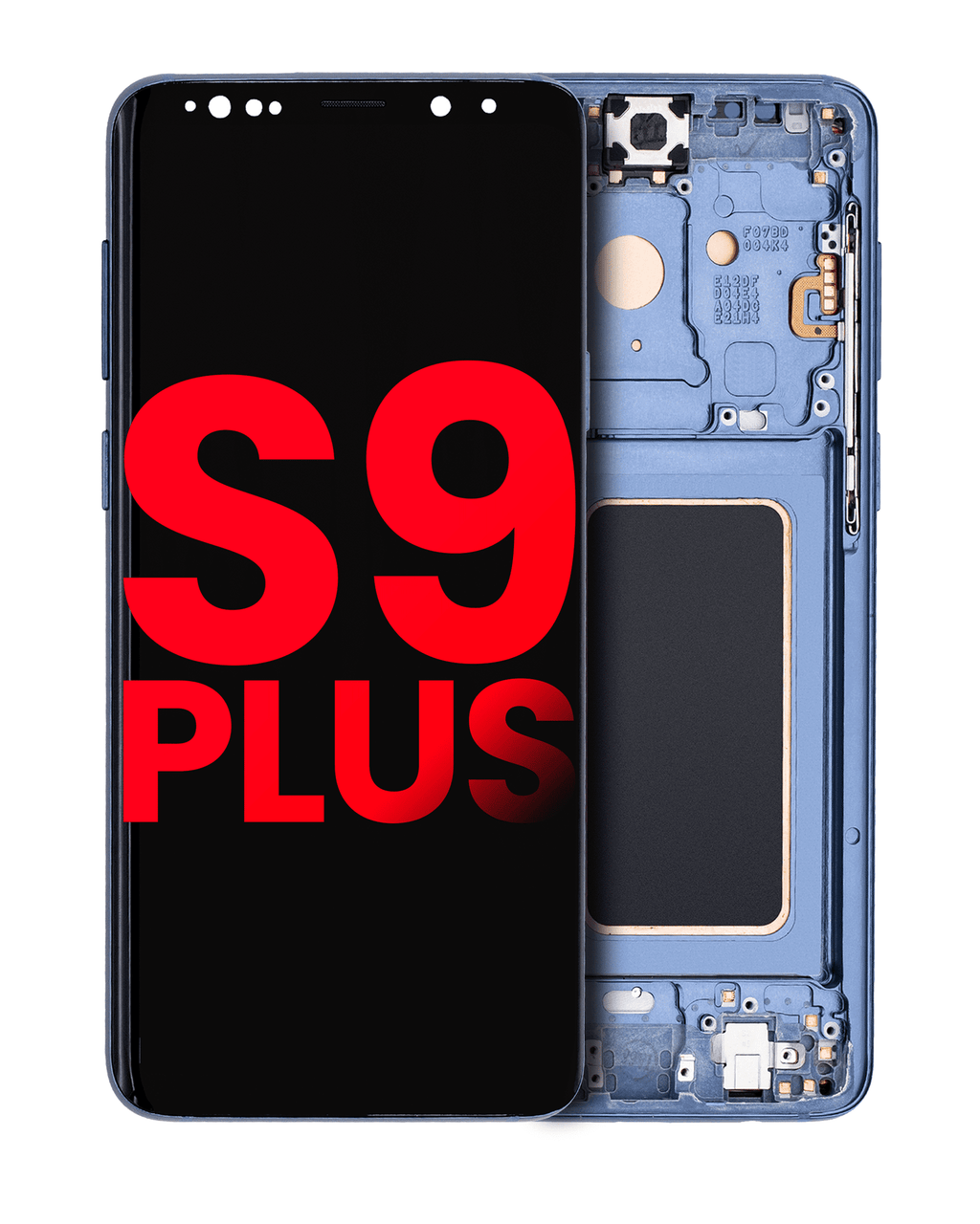 OLED-Display mit Rahmen Samsung Galaxy S9 Plus Aftermarket Plus Coral Blau