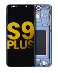 OLED-Display mit Rahmen für Samsung Galaxy S9 Plus (Refurbished) (Coral Blau)