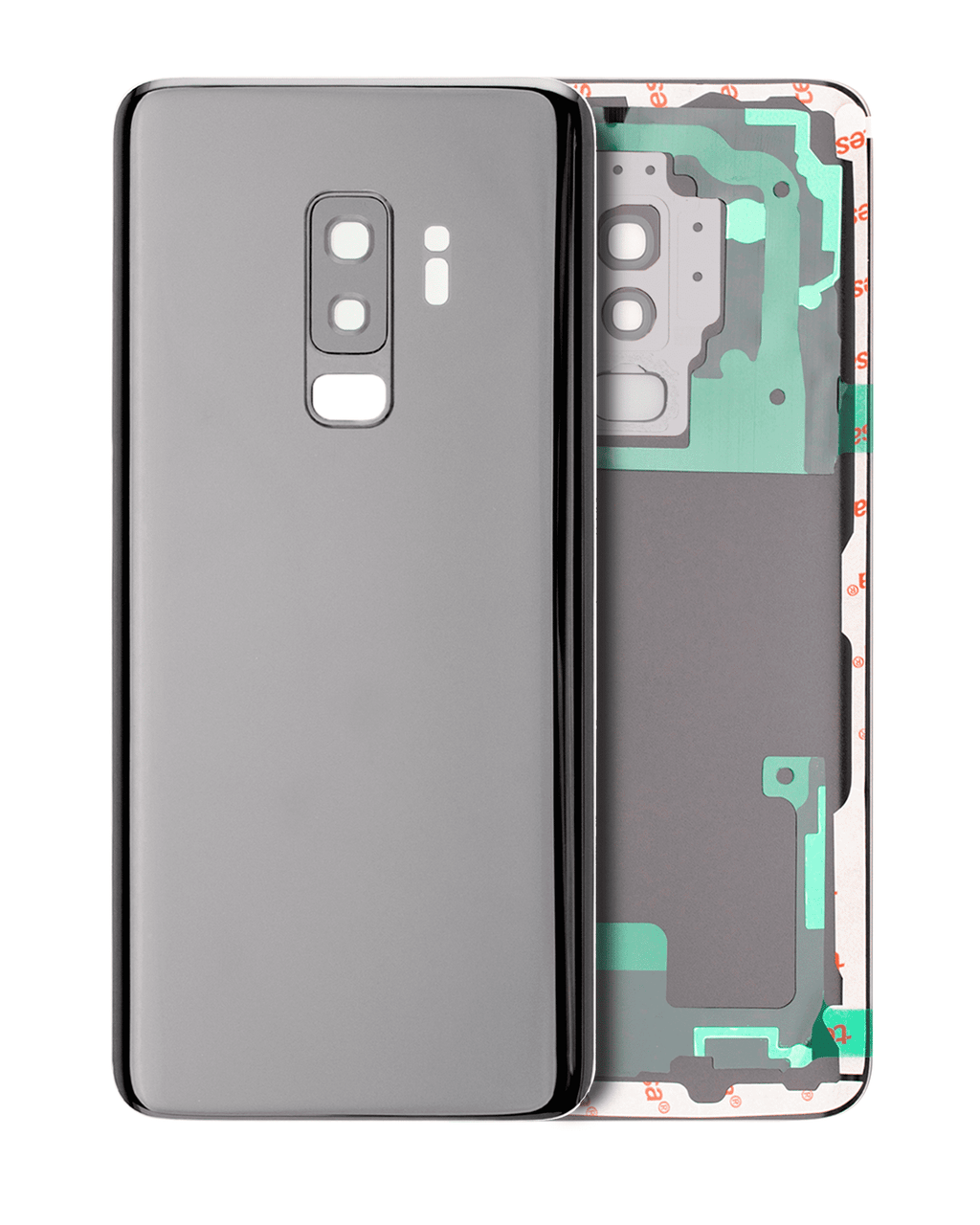 Backcover mit Kameralinse für Samsung Galaxy S9 Plus (ohne Logo) Titanium Grau A