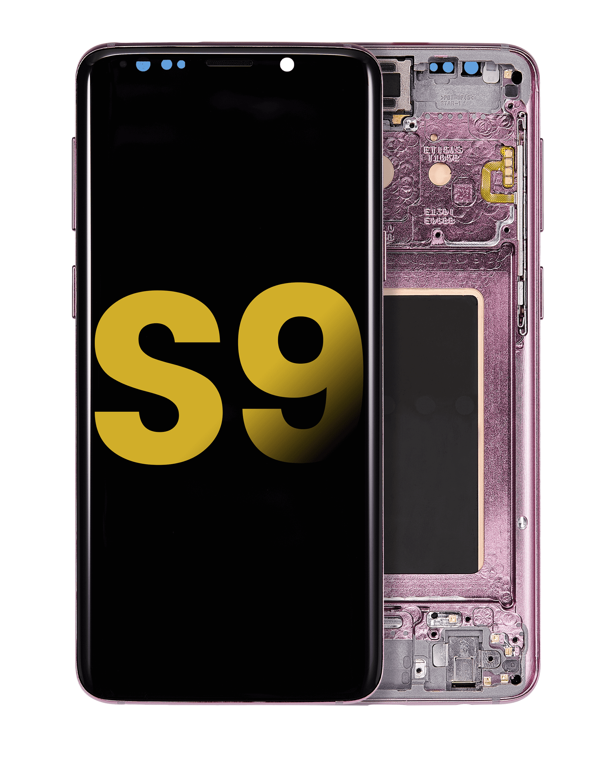 OLED-Display mit Rahmen für Samsung Galaxy S9 (Refurbished) (Lilac Purple)