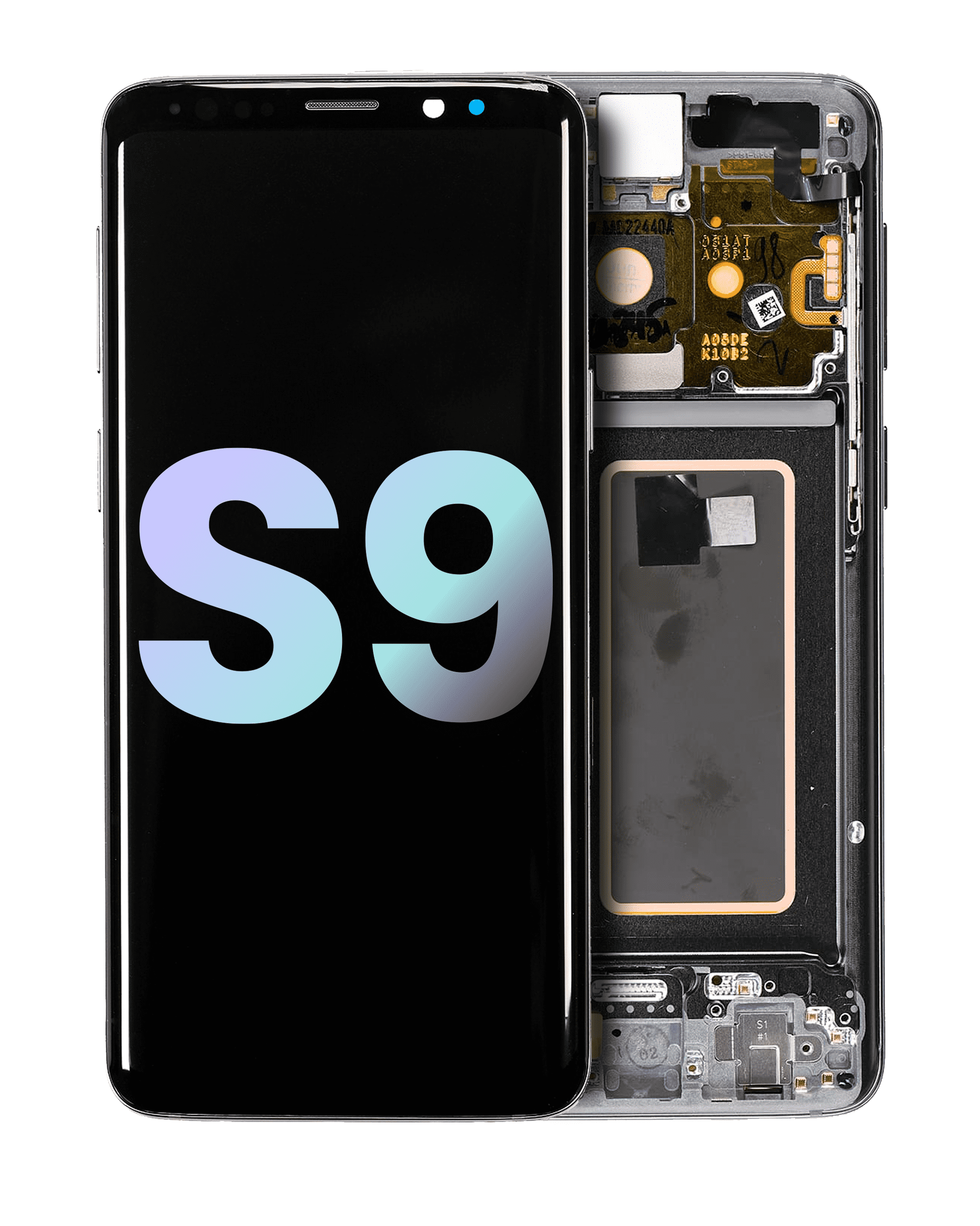 OLED-Display mit Rahmen für Samsung Galaxy S9 (Service Pack) (Titanium Grau)