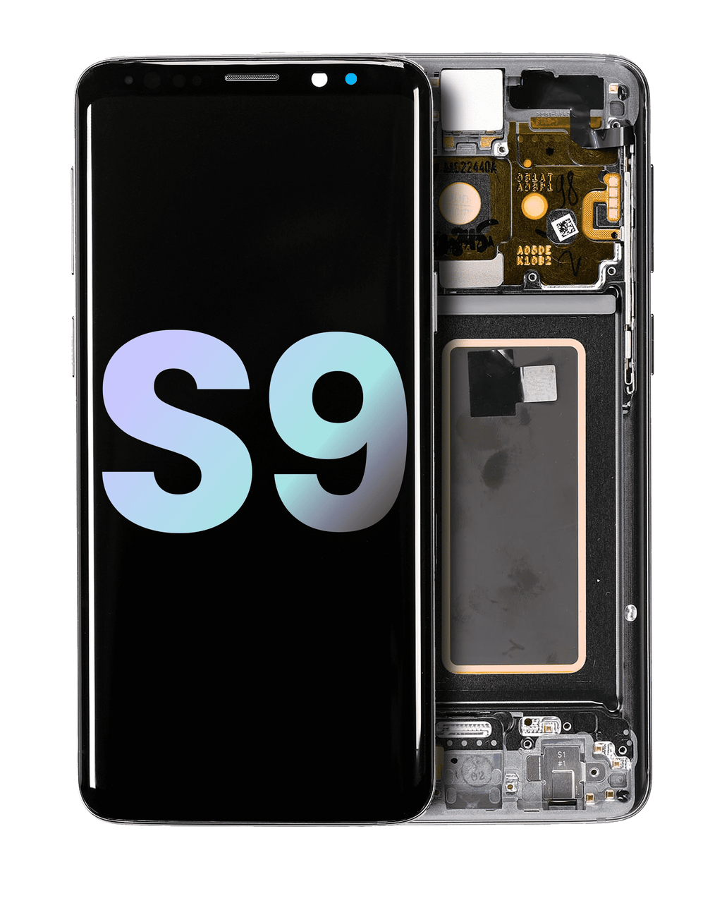 OLED-Display mit Rahmen für Samsung Galaxy S9 (Service Pack) (Titanium Grau)