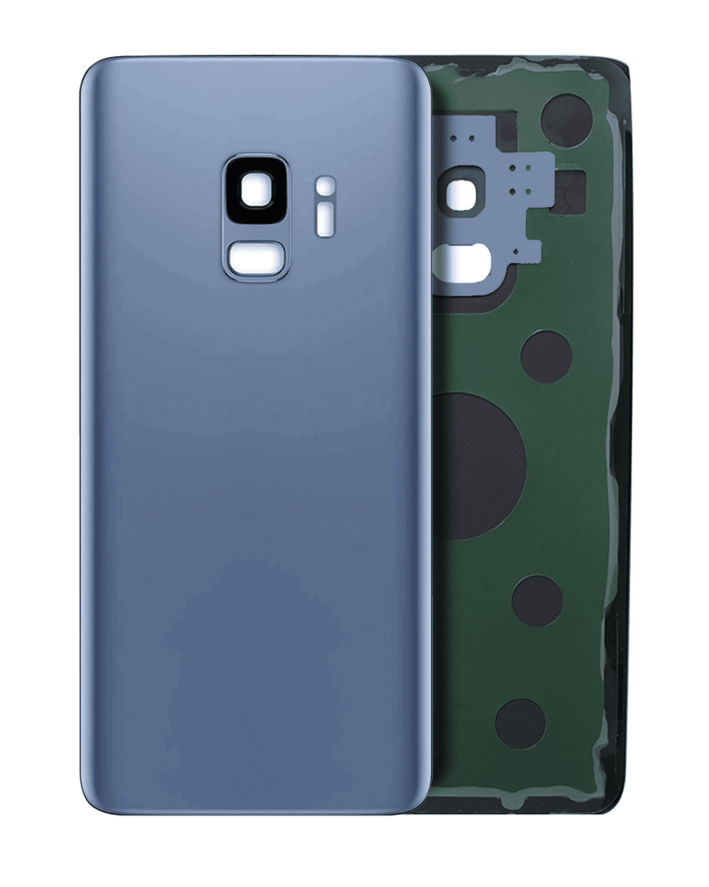 Backcover m. Kameralinse Samsung Galaxy S9 Ohne Logo Aftermarket Plus Coral Blau