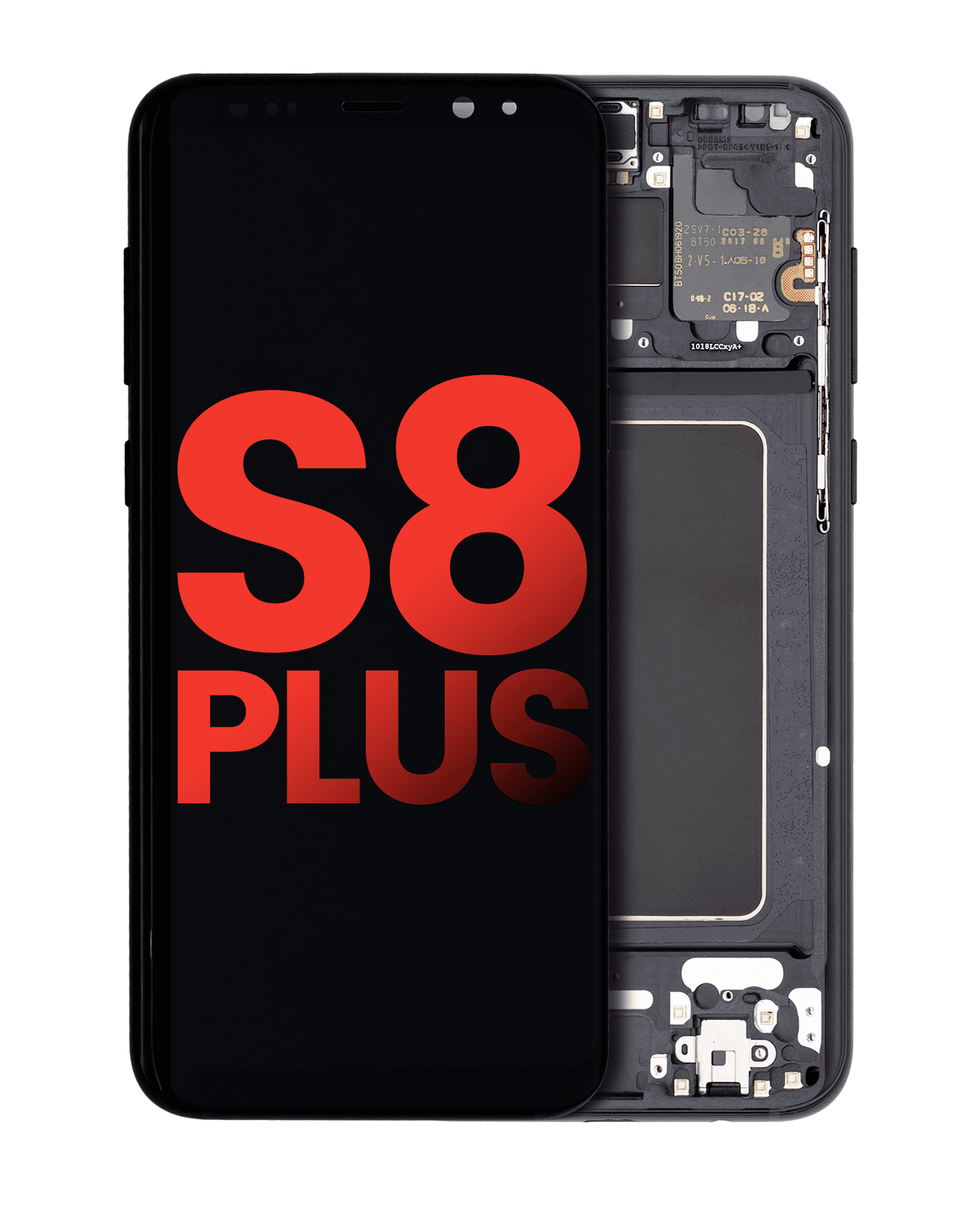 OLED-Display mit Rahmen für Samsung Galaxy S8 Plus (Aftermarket Plus) (Midnight Schwarz)