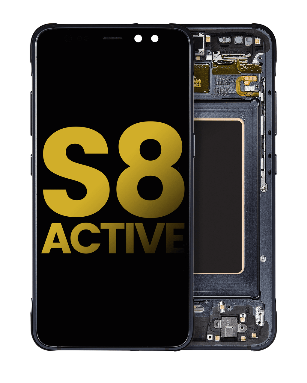OLED-Display mit Rahmen für Samsung Galaxy S8 Active (Refurbished) (Meteor Gray)