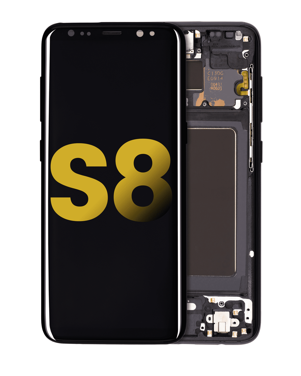 OLED-Display mit Rahmen für Samsung Galaxy S8 (Refurbished) (Midnight Schwarz)