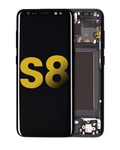 OLED-Display mit Rahmen für Samsung Galaxy S8 (Refurbished) (Midnight Schwarz)
