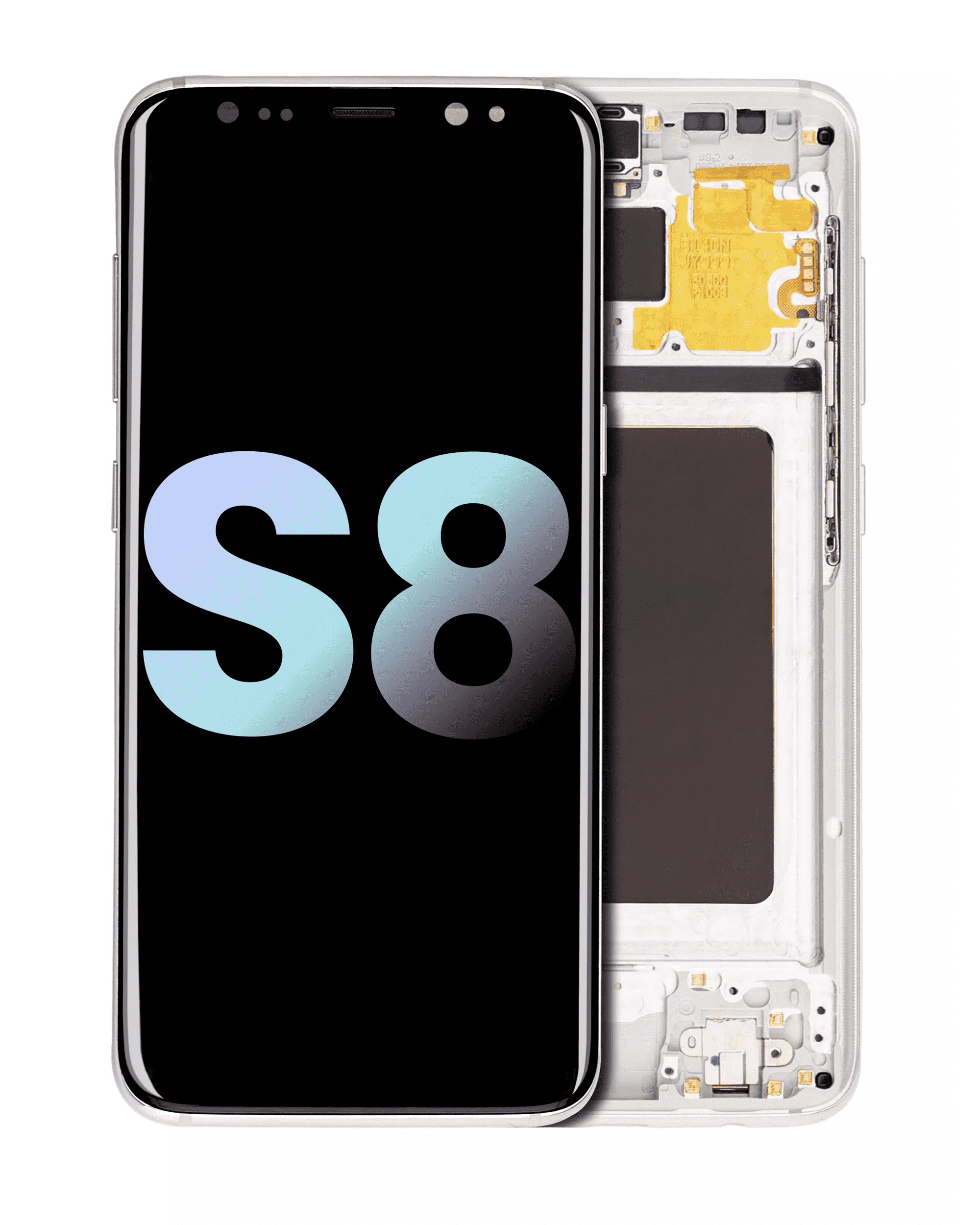 OLED-Komplettdisplay mit Rahmen für Samsung Galaxy S8 Arctic Silver Service Pack
