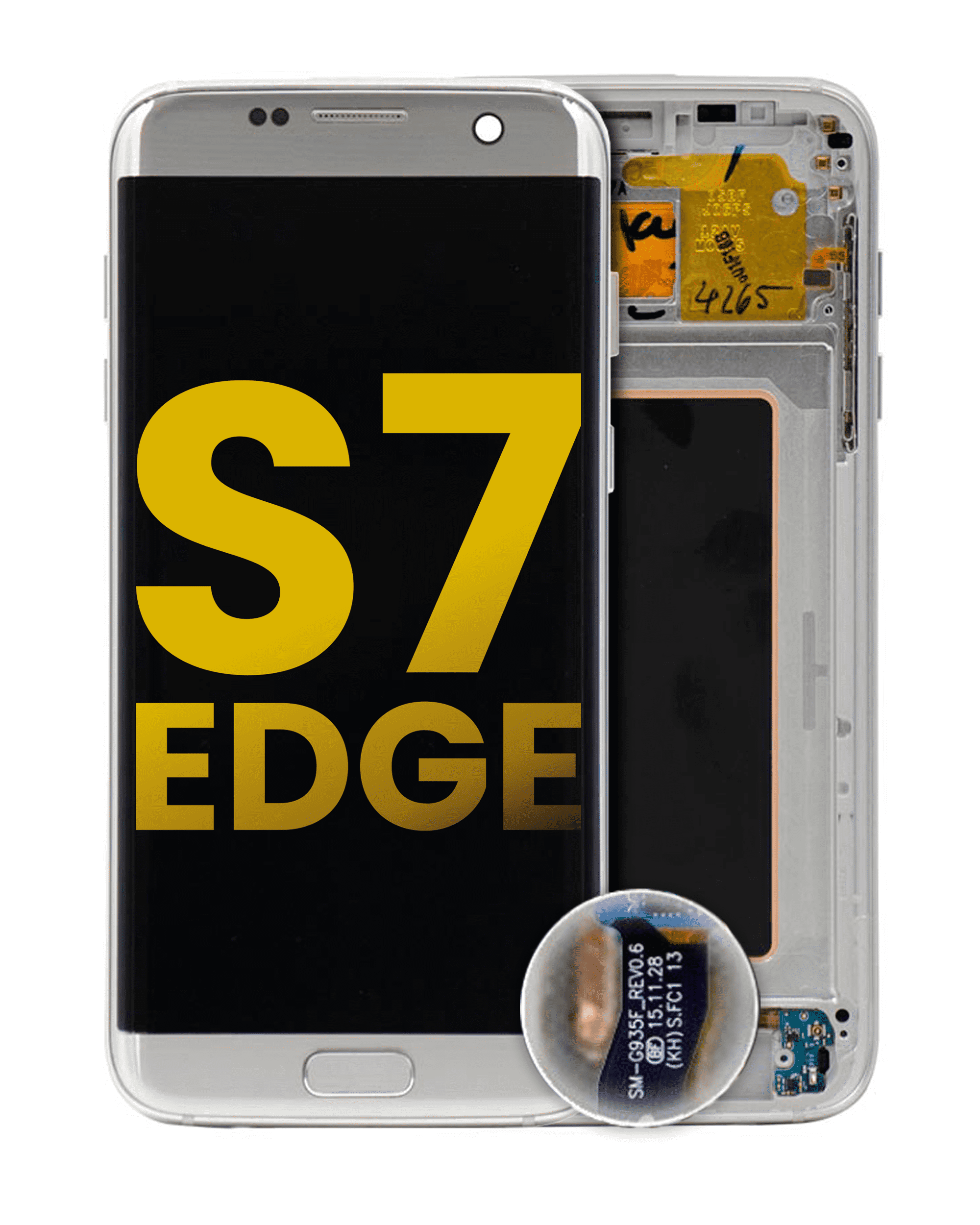 OLED Display with Frame for Samsung Galaxy S7 Edge (International / G935F) (Refurbished) (Silver)