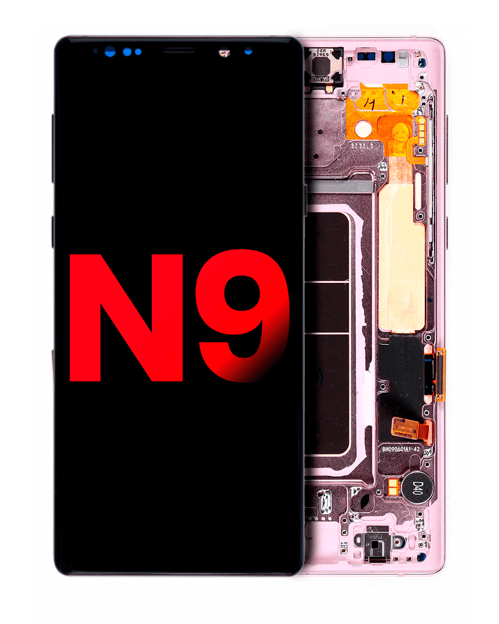 OLED-Display mit Rahmen für Samsung Galaxy Note 9 (Aftermarket Plus) (Lavender L