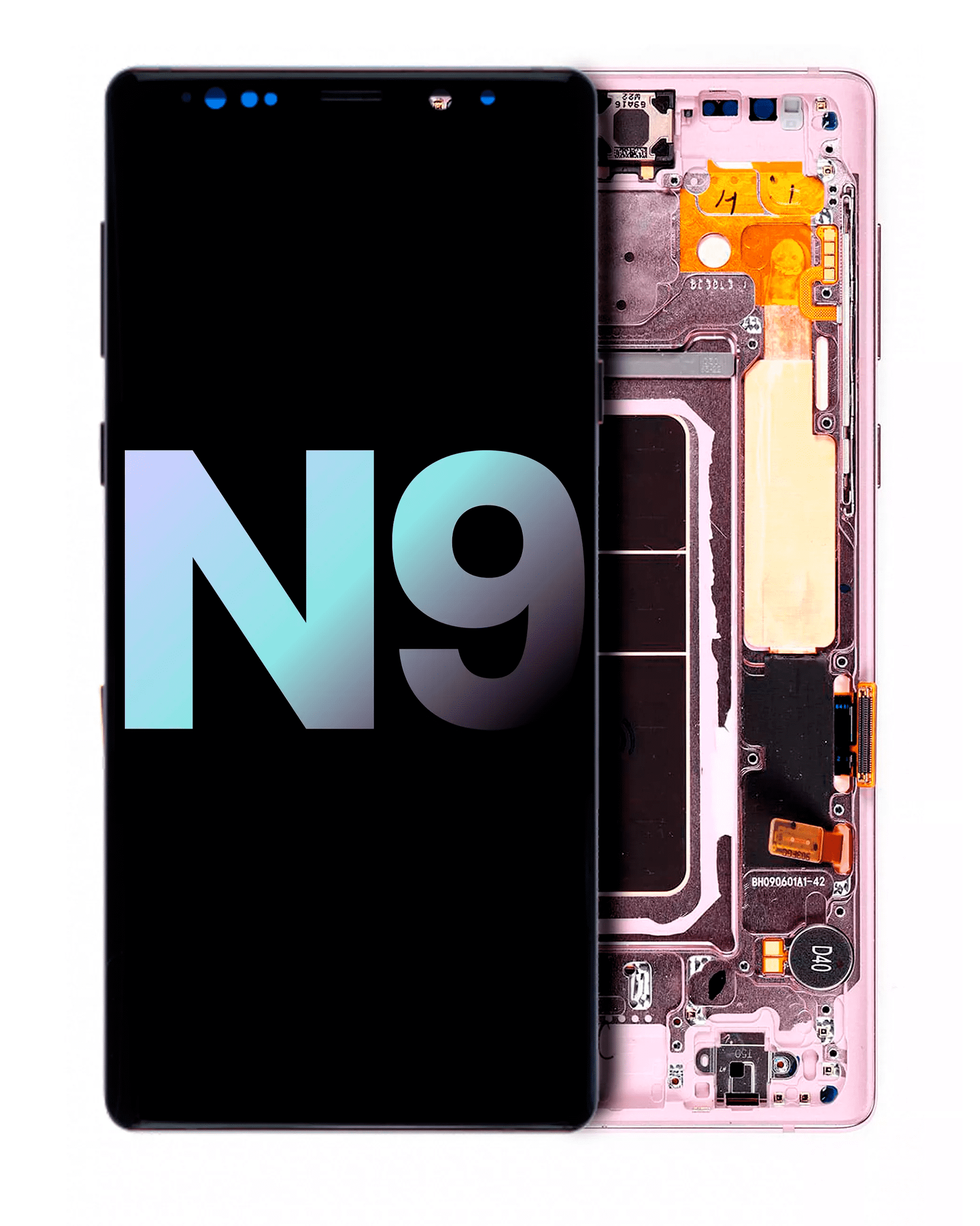 OLED-Display mit Rahmen für Samsung Galaxy Note 9 (Service Pack) (Lavender Lila)