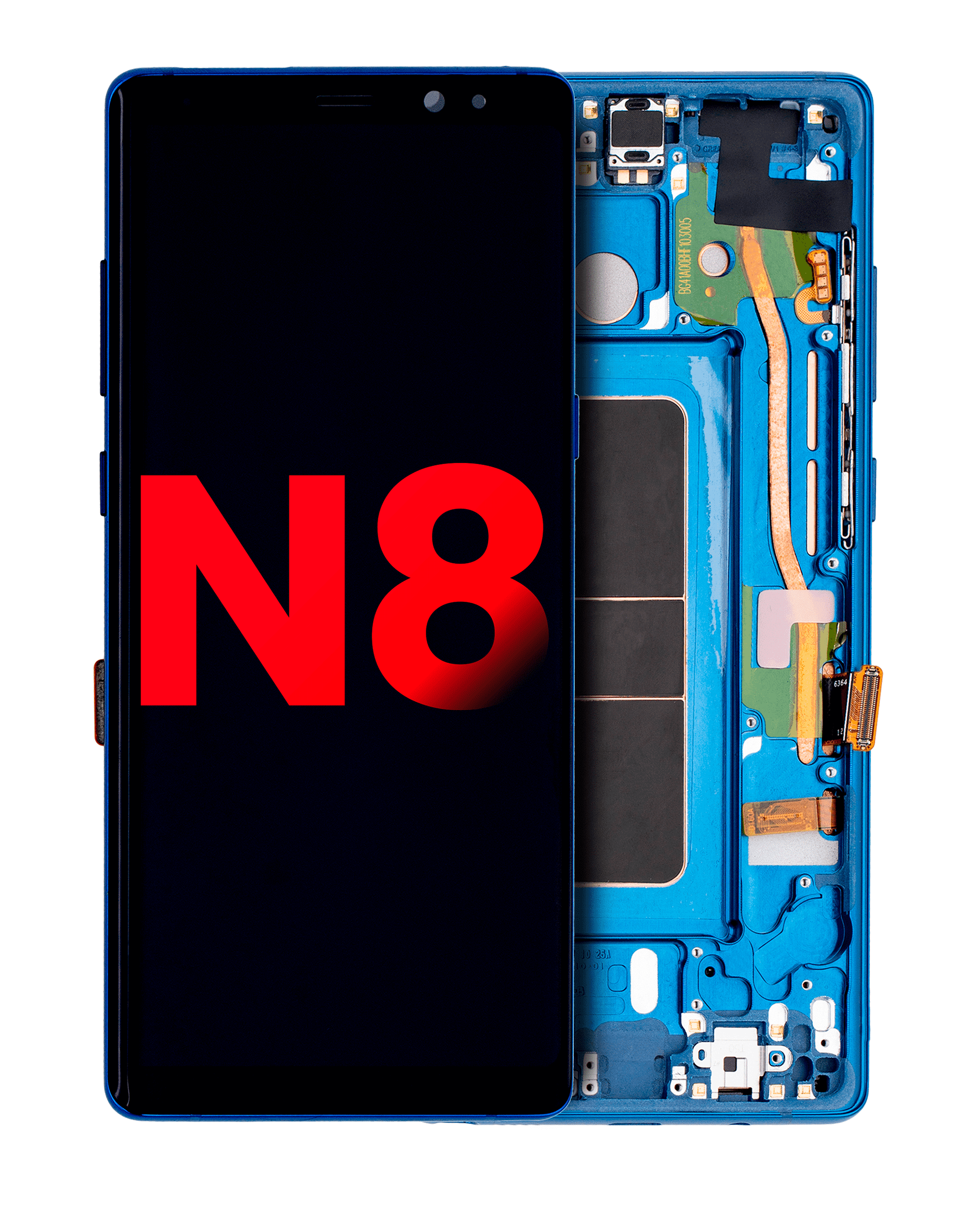 OLED m. Rahmen für Samsung Note 8 - Deep Sea Blue (Aftermarket Plus)