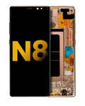OLED-Display mit Rahmen für Samsung Galaxy Note 8 (Refurbished) (Maple Gold)