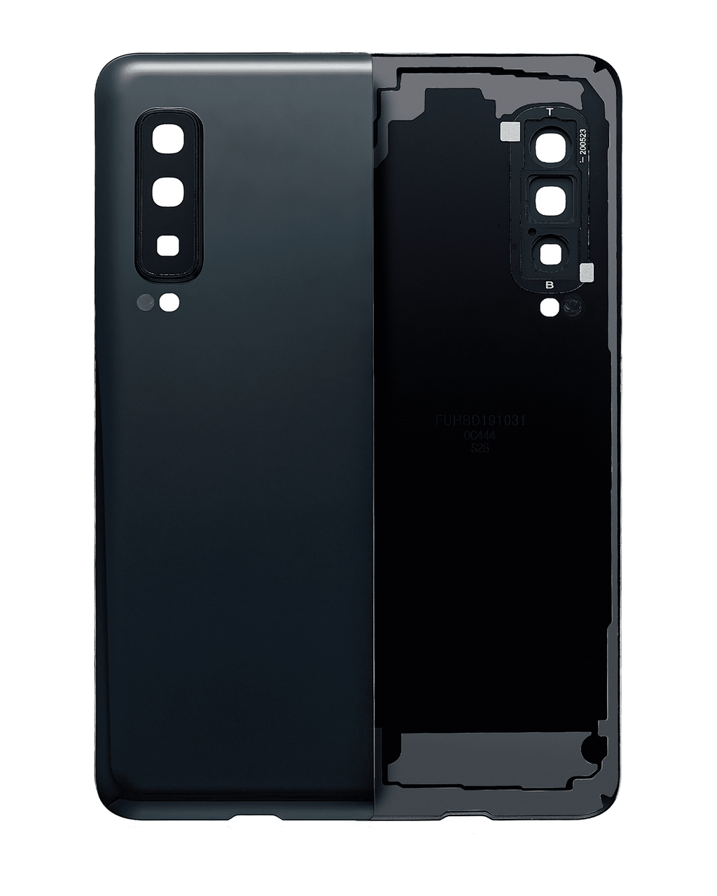 Backcover m. Kameralinse für Samsung Galaxy Fold F900 (Aftermarket Plus) Schwarz