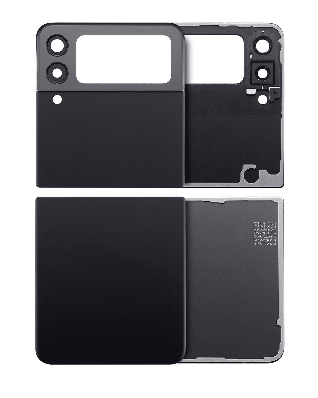 Samsung Galaxy Z Flip 3 Backcover Ober+Unter mit Kameralinse Schwarz Aftermarket