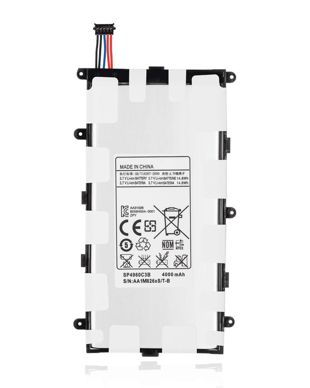 Replacement battery for Samsung Galaxy Tab 2 7.0" (SP4960C3B)
