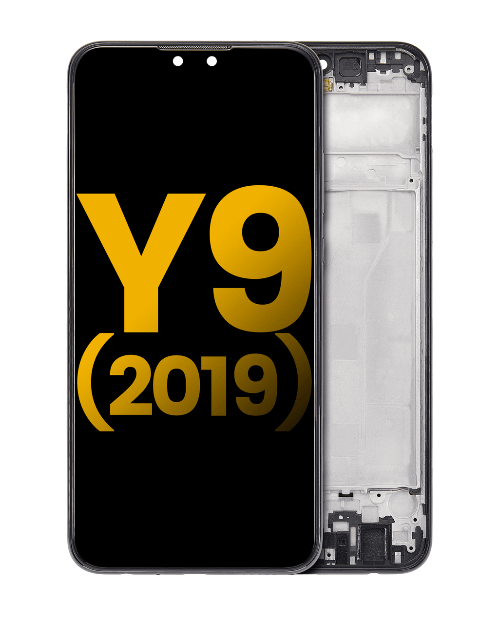 LCD-Display mit Rahmen für Huawei Y9 (2019) (Refurbished) (Midnight Schwarz)