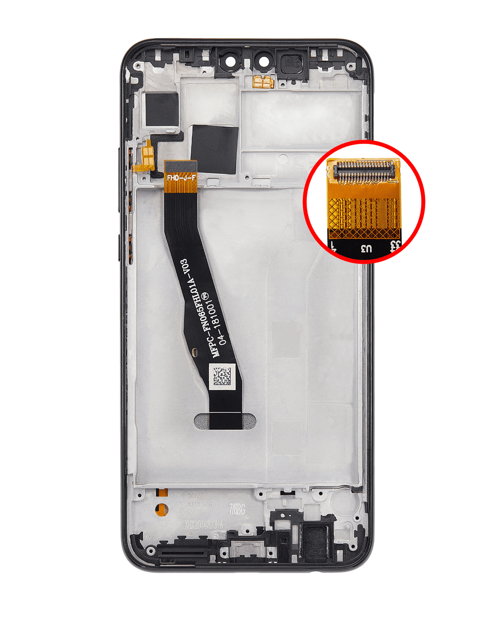 LCD-Display mit Rahmen für Huawei Y9 (2019) (Refurbished) (Midnight Schwarz)